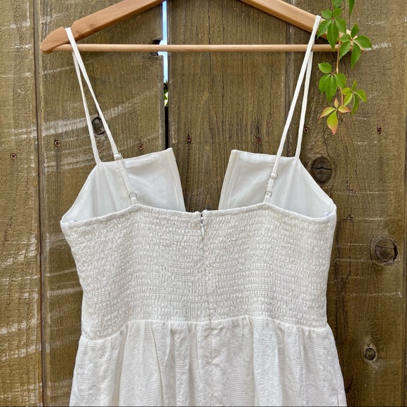 Cotton White Jacquard Textured Midi Dress 🌿 - Picture 9 of 12